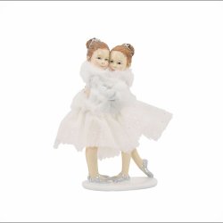 Figurer veninder og pigefigurer med hundehvalp og kanin